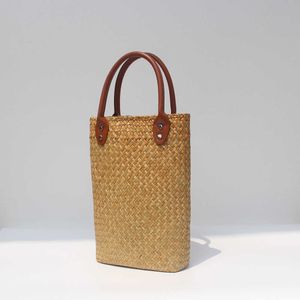 Grass Woven Handbag Bag Summer Vacation Niche Beach Handmade Women's Hand-held Grass Bag