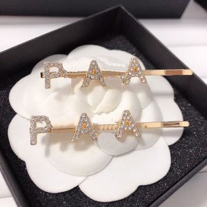 Gold Plated Diamond Boutique Hair Clip Designer Style Love Gifts Charming Hairpin High Quality Jewelry Accessories