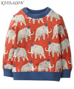 Kızlar Hoodies Çocuk Sweatshirt Toddler Kızlar Çocuklar Fil Karikatür Kepon Krover Bebek Kız Üstler Kazak Gömlek Kış Giysileri 27y Y1453575