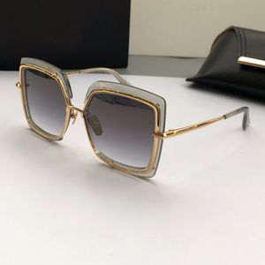 Occhiali da sole quadrati oversize Cristallo oro/grigio sfumato Donna Tonalità estive Sunnies Lunettes de Soleil Occhiali Occhiali da sole UV400 Eyewear