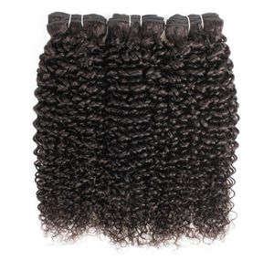 Natural Color 3 Bundles Jerry Curly Human Hair Extensions Afro Style Brasilianska peruanska malaysiska Indian Remy Weft8990549