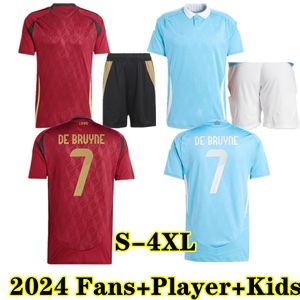 S-4XL 2024 BÉLGICA camisas de futebol DE BRUYNE R. LUKAKU E. HAZARD 24 25 MERTENS BATSHUAYI TIELEMANS T.HAZARD Fãs Jogador camisa de futebol uniforme Homens Crianças Kits