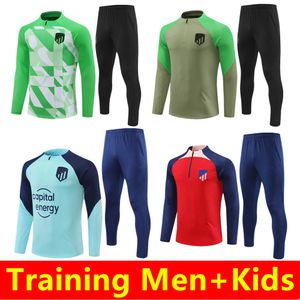 TrainingingSanzug 2023 2024 Men Kids Soccer Training Suit Memphis Futbol de Chandal 23/24 Koke Morata Griezmannフットボールジャケット長袖ジョギングトラックスーツ