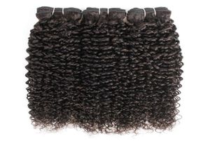 Cor natural 3 pacotes jerry encaracolado extensões de cabelo humano estilo afro brasileiro peruano malaio indiano remy trama4464836