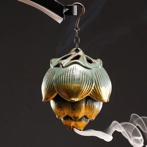 Burners Ceramic Hanging Smoke Backflow Cones Incense Burner Aromatherapy Burner Sandalwood Fragrance Ball Lamp Censer Indoor Home Decor