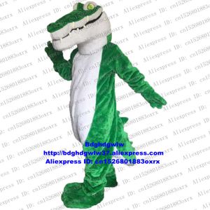 Costumi mascotte Coccodrillo verde Alligatore Costume mascotte Personaggio dei cartoni animati per adulti Vestito Completo Cena annuale Foto di coppia Zx607