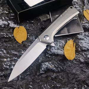 All Steel Tactical Folding Pocket Knife Flipper 3.25" D2 Blade Steel Handle KVT Ball Bearing Outdoor Camp Survival Knives EDC Tool