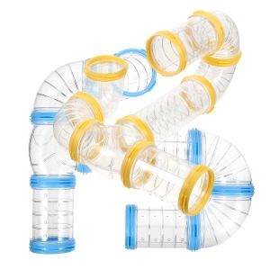 Burar 2 uppsättningar hamster rör kit plastspel Diy Clear Tool Guinea Cage Pipe Toy Connector PP Tunnels Pet Supplies Tubes