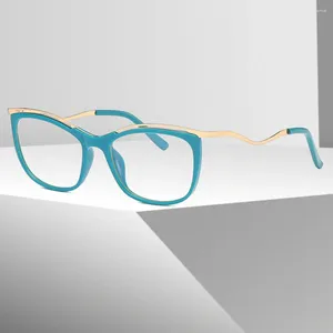 サングラスフレームTR90アンチブルーライトブロッキング猫の眼鏡フレーム女性高級デザイナーレトロ眼鏡レディースレディース光学JS6019