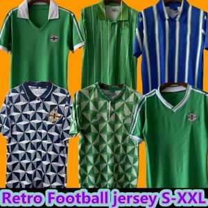 90 91 92 93 Irlanda do Norte Washington Soccer Jerseys Bradley McNair Retro Mens Seleção Nacional Home Gray Charles White Away Futebol Camisa de manga curta de manga curta