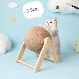 おもちゃ木製猫のスクラッチおもちゃ猫の猫の猫の猫の猫のおもちゃサイサルロープボールおもちゃ粉砕足摩耗性ペットアクセサリー