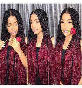 Ombre Xpression Braiding Hair Two Tone 1B99J Black Roots Dark Red Kanekalon Synthetic Color Xpression Braids Hair Extensions 24 I5565057