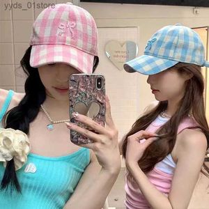 Ball Caps Ins Bow Knot Baseball CS Koreańskie mody Krai kratki Janese Kaii Summer Sun Ochrona Hip-Hop Hat Women Travel Beach C L240314