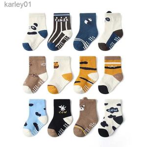 Skarpetki dla dzieci 12 par 0-7 lat Anti Slip Socks Dziecięcy chłopcy Non Slip Grip Floor Socks Dzieci Małe