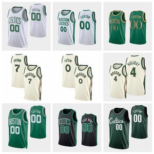 カスタム2023-24プリントバスケットボールジャージJaylen 7 Brown Jrue 4 Holiday Kristaps PorzingisサイズXS-XXL 0''Jayson''tatum 939