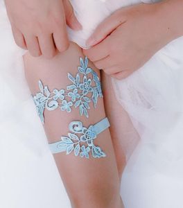 2pcs Blue Handmade Wedding Bridal Lace Garter Wedding Party Supply for Garter Toss Wedding Bride Gift Supply3578736