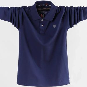 Männer Polo Shirt Herren Business Arbeit Casual Baumwolle Männlichen Top Tees Herbst Lange Hülse Drehen-unten Kragen Polo Shirts plus Größe 5XL 6XL 240306