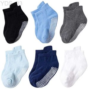 Skarpetki dla dzieci Ladka 6 Pairs/Set Dziecięca Dziewczyna Boy Floor Socks Solid Sport Childrens Anti Slip Boat Socks for Boys Girl