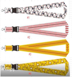 2021 Baseball Softball Sport Zubehör Nähen Bälle Lanyards Halskette Schlüsselanhänger für ID-Karte Handy4530639