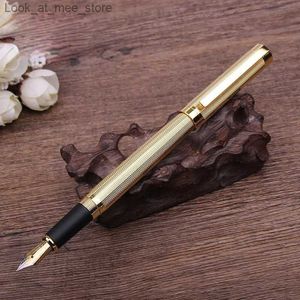 Fountain Pens Luxury Gold Metal Pen Office School Stationary Nibs for business hotel Gift Q240314