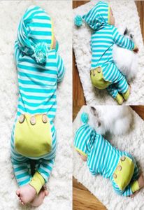 Toddler Outfit Baby Boutique Clothes Striped Climbed Romper Set Overall Hoodie Jumpsuit Fall Boy Girl Clothing Kids Suit Children 3684602