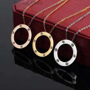 projektant mody Naszyjnik serce Złota biżuteria Choker damski łańcuch szarowy podwójny pierścień wisiorek diamentowy