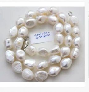 Halsband klassiska 910mm South Sea Natural Barock White Pearl Necklace 18 tum