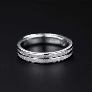 999 Sterling Silver Ring med en kvinnlig nischdesign som kan justeras. Ny 2024 Model 925 Silver Non Fading Par Ring Male Live Mouth