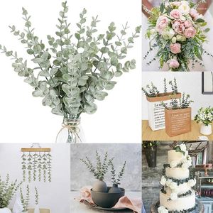 Decorative Flowers Artificial Plants Eucalyptus Leaves Branches 1.25ft Home Table Decorations Faux Wedding Party Decor Supplies