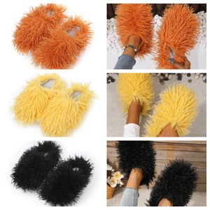 Sandals Hot Selling Fur Slipper Mule Woman Daily Wear Fur Shoe White pink Black browns Metal Casual Flat Shoes Trainers Sneakers GAI softs