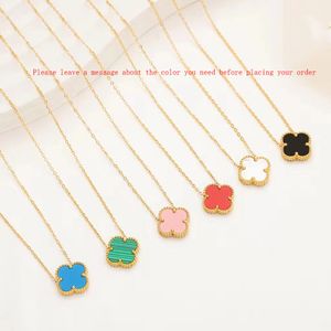 Fashion Classic4/Four Leaf Clover Necklaces Pendants Mother-of-Pearl Titanium Stainless Steel Vogue Women Girl Valentines Mothers Day Engagement Jewelry