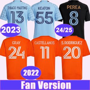 24 25 New Y ork City Herren-Fußballtrikots BAKR PEREA SANDS RISA WOLF GRAU CARRIZO YANEZ BAIERA KEATON HAAK 22 23 Heim-Auswärts-Fußballtrikots