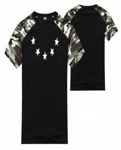 Mens New Summer Camiseta Estrelas Hip Hop Marca Rock Swag Rap Patinação Camisetas Mulheres Impressão Roupas Camuflagem Mangas O Neck1769481