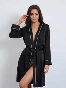 Damen-Nachtwäsche, Damen-Satin-Robe, Seiden-Kimono-Bademantel für Braut, Brautjungfern, Hochzeit, Party, Loungewear, kurz, S-XXL