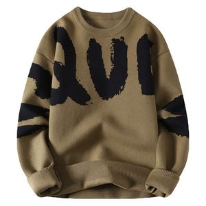 Pullover Herbst und Winter verdickter Jugendtrend großer Buchstabe Strickpullover Herrenbekleidung