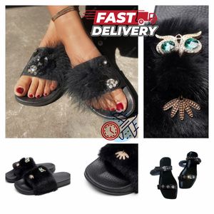 2024 Designer Sandals Women Leather Casual Shoes Roman Sandals Flat Heel Diamond Woven Buckle Slippers GAI TOP QUALITY Lady Slides indoor