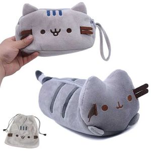 Andra leksaker Cartoon Cat Pencil Bag Zipper Söt anime Plush Storage Bag Novelty Pencil Bag Stationery School Supplies Girl Gift Cosmetic Bagl2403