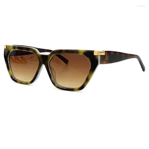 Óculos de sol acetato quadro gato olho mulheres com lente de proteção uv400 2024 feminino festa eyewear