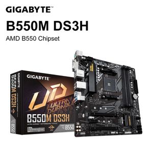 기가 바이트 B550M DS3H 새로운 마더 보드 AM4 Micro-ATX AMD B550 DDR4 4266 (OC) MHZ M.2 SATA 128G PCI-E 4.0 더블 채널 소켓 AM4