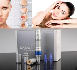 Laddningsbara trådlösa mikroneedle dermapen derma pen derma rullen dr penna ultima a6 med 2 st 12 -pin nålkassetter hud care5533168