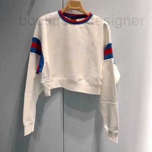 Women's Sweaters Designer Brand designer design autumn and winter style Red white blue color contrast round neck sweater for women 5H58