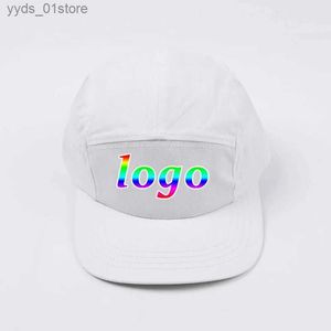 Top Caps Özel 5 Panel Düz Renk Snback Şapkalar Erkekler Dans Hipskateboard Dad C Beyzbol Kamyoner CS L240314