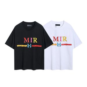 2044SSメンズレディースTシャツファッションカラーレターミニマリスト半袖カジュアルTシャツカップル用