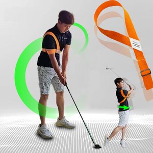 Golf Swing Trainer Tool Arm Band Belt Training Aid Rem för män Kvinnor Posture Correction 240228