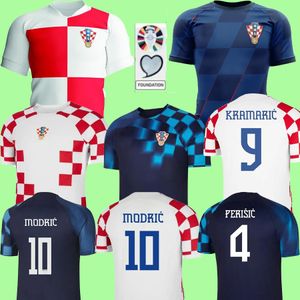 Vereins-Komplettsets Fußballtrikots 2024 Euro Cup 10 Modric 7 BREKALO PERISIC Trikot Auswärts BROZOVIC KRAMARIC REBIC #1 LIVAKOVIC Nationalmannschaft Fußballtrikot Uniform