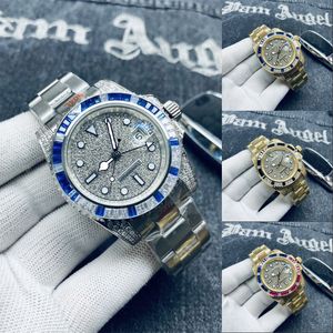 Högkvalitativ herr Automatisk mekanisk klocka Toppnivå rostfritt stål Watchband Designer Watch Men Luminous Clock Date Iced Out Watch Montre Homme SB071 C4