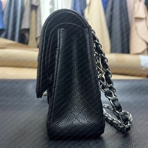 9A Designer Borsa Specchio di qualità Jumbo Brsetti a doppia lem a doppio papposto di lusso 23 cm 25 cm da 30 cm in pelle caviale agnello classico classico borsetta nera per borse trapunte oro e etichetta d'argento con scatola