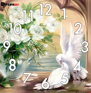 Stitch Full Square/Round 5D Drill Diamond Painting With Clock Animal Bird 3D Embroidery Mosaic Crossstitch Kits Wall Home Decor