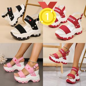 New Slippers Buckle Strap Wedge Heel Sandals for Women Summer Lightweight Platform Slide Non Slip shoes GAI low price