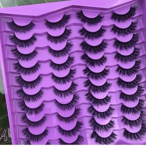 20 Pairs Faux Mink Lashes 3D Fluffy Natural Makeup False Eyelashes Wholesale Russian Strip Eyelash 240305